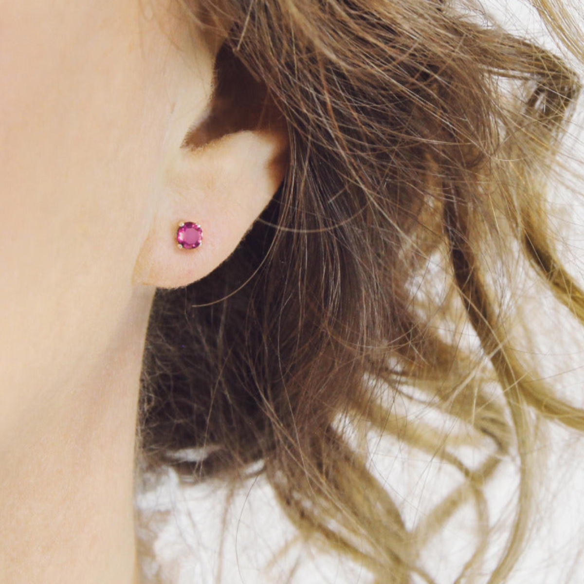 Pink Topaz Earrings | Silver or Gold