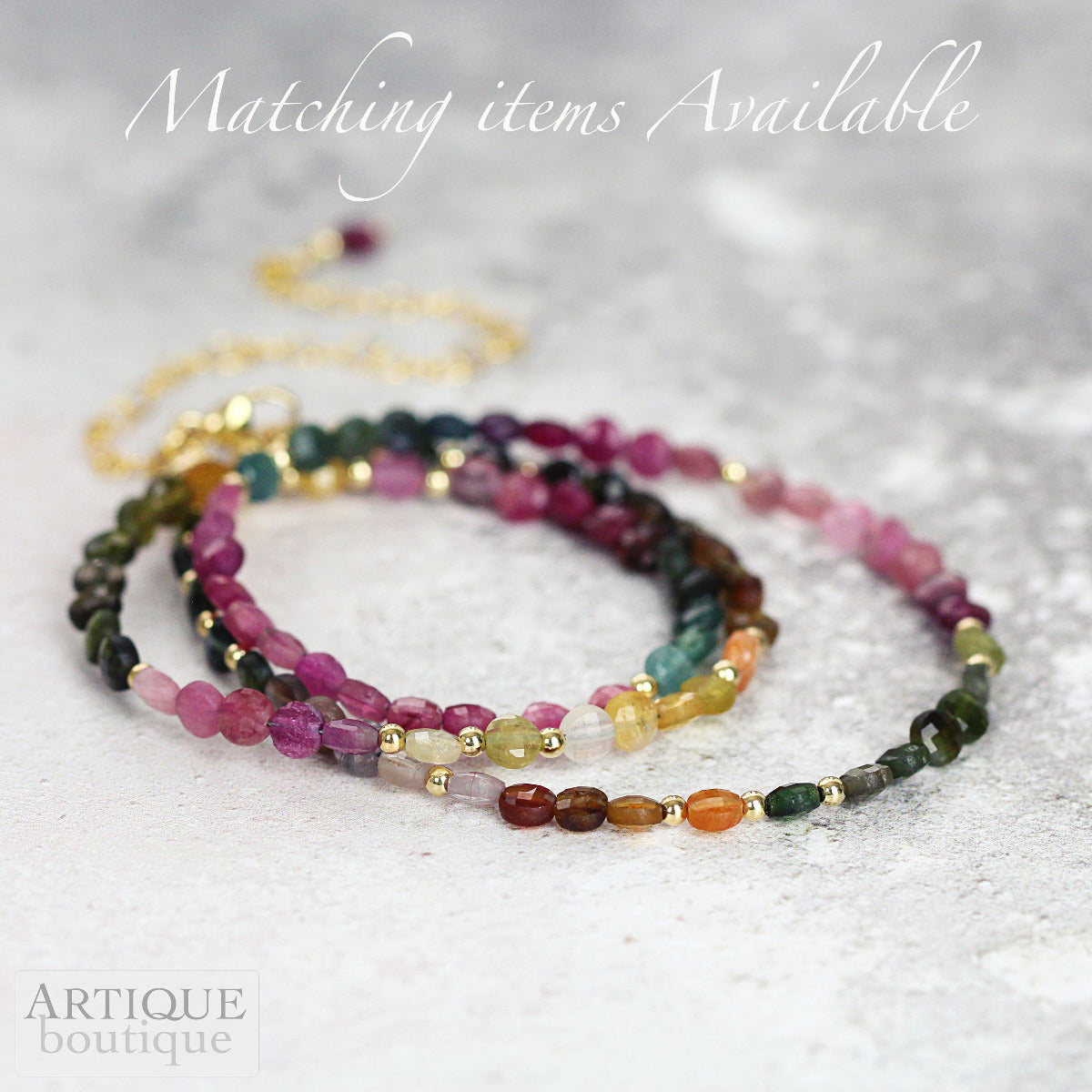 Tourmaline Necklace - October Birthstone Necklace Gift - Multi Tourmaline Jewelry - Multi Colour Necklace - Colourful Gemstone Bead Necklace