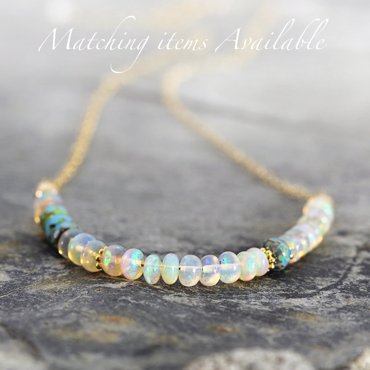 White Opal Necklace - Iridescent Gemstone Necklace - October Birthstone Necklace - Opal Jewelry For Women - Fine jewelry Gift For Her