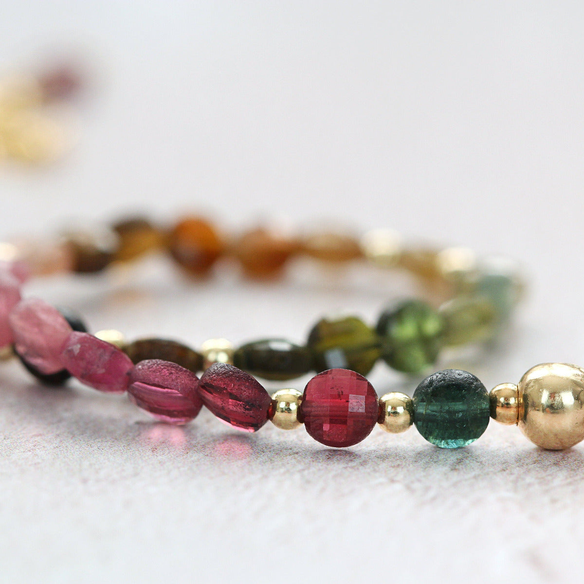 Tourmaline Bracelet - October Birthstone Bracelet Gift - Multi Tourmaline Jewelry - Multi Colour Bracelet - Colourful Gemstone Bead Bracelet
