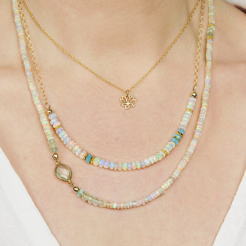 Emerald & Opal Beaded Necklace