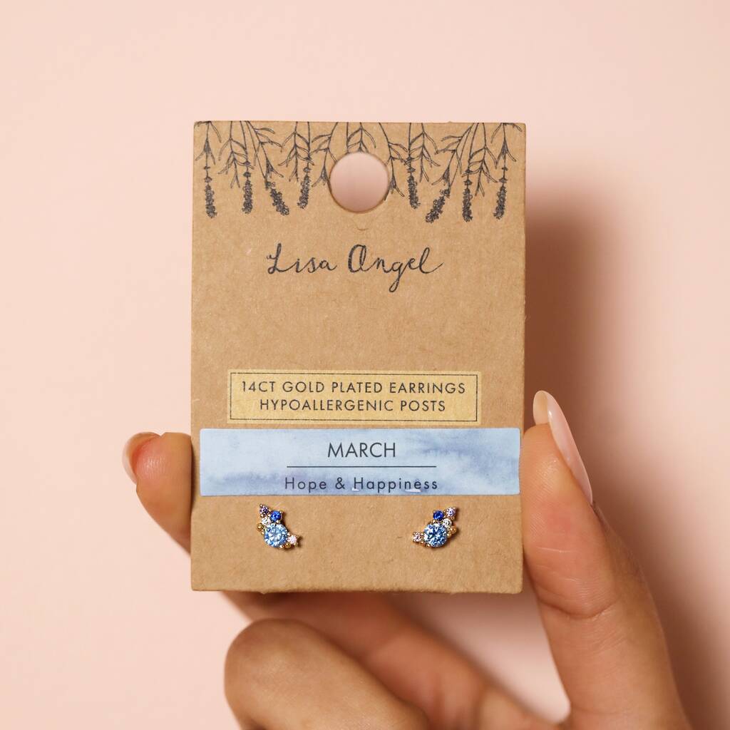 CZ September Birthstone Cluster Stud Earrings Gold