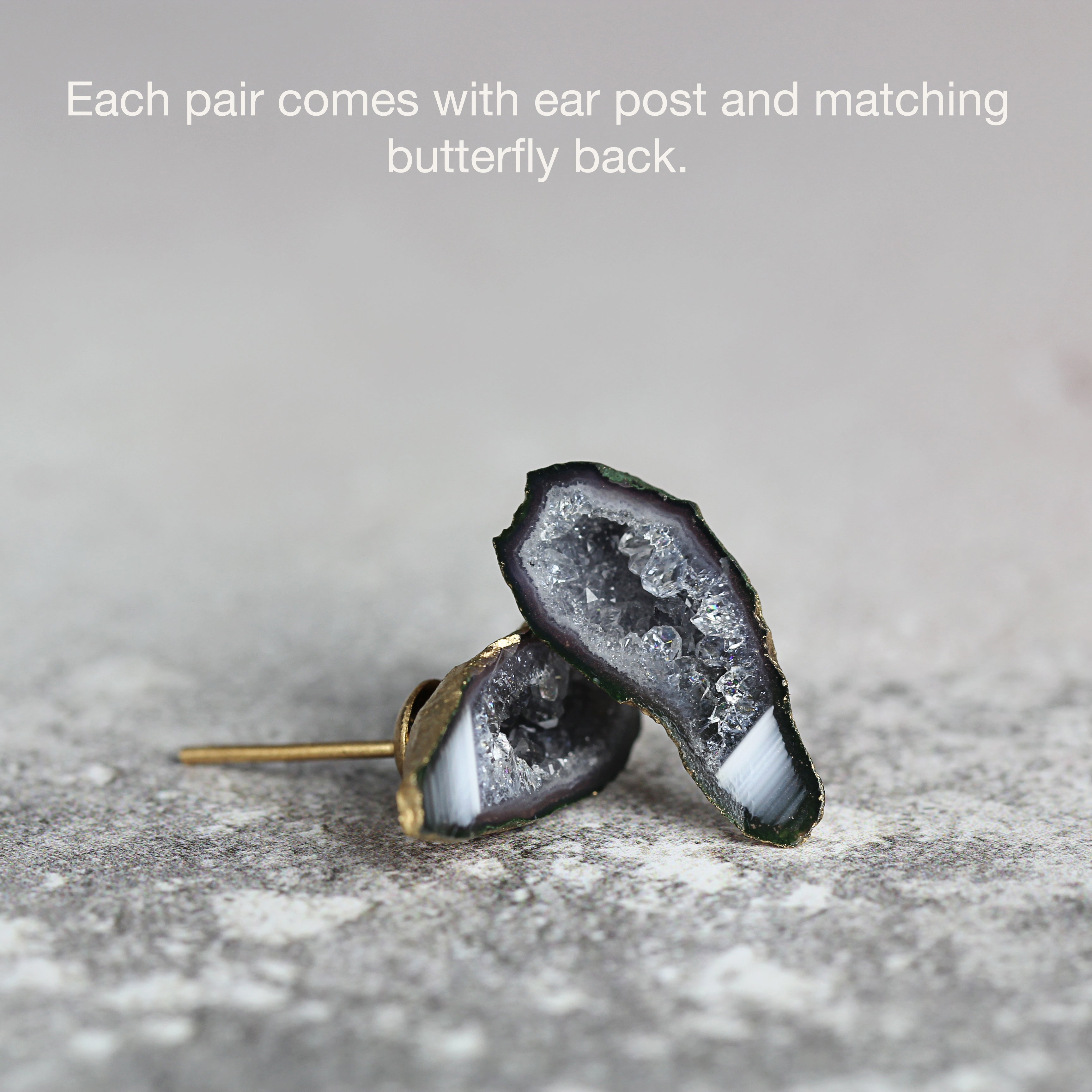 Natural Geode Studs