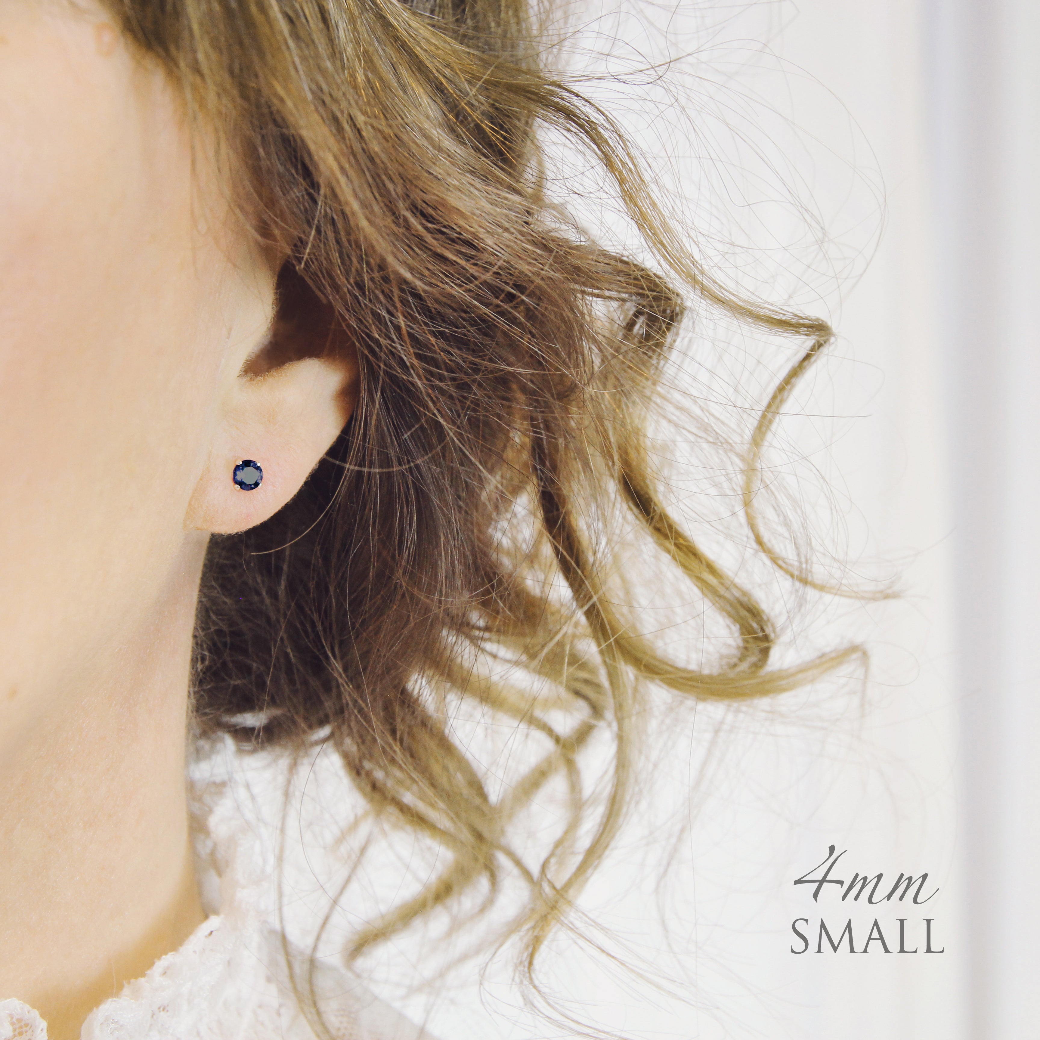 Deep Blue Sapphire Stud Earrings