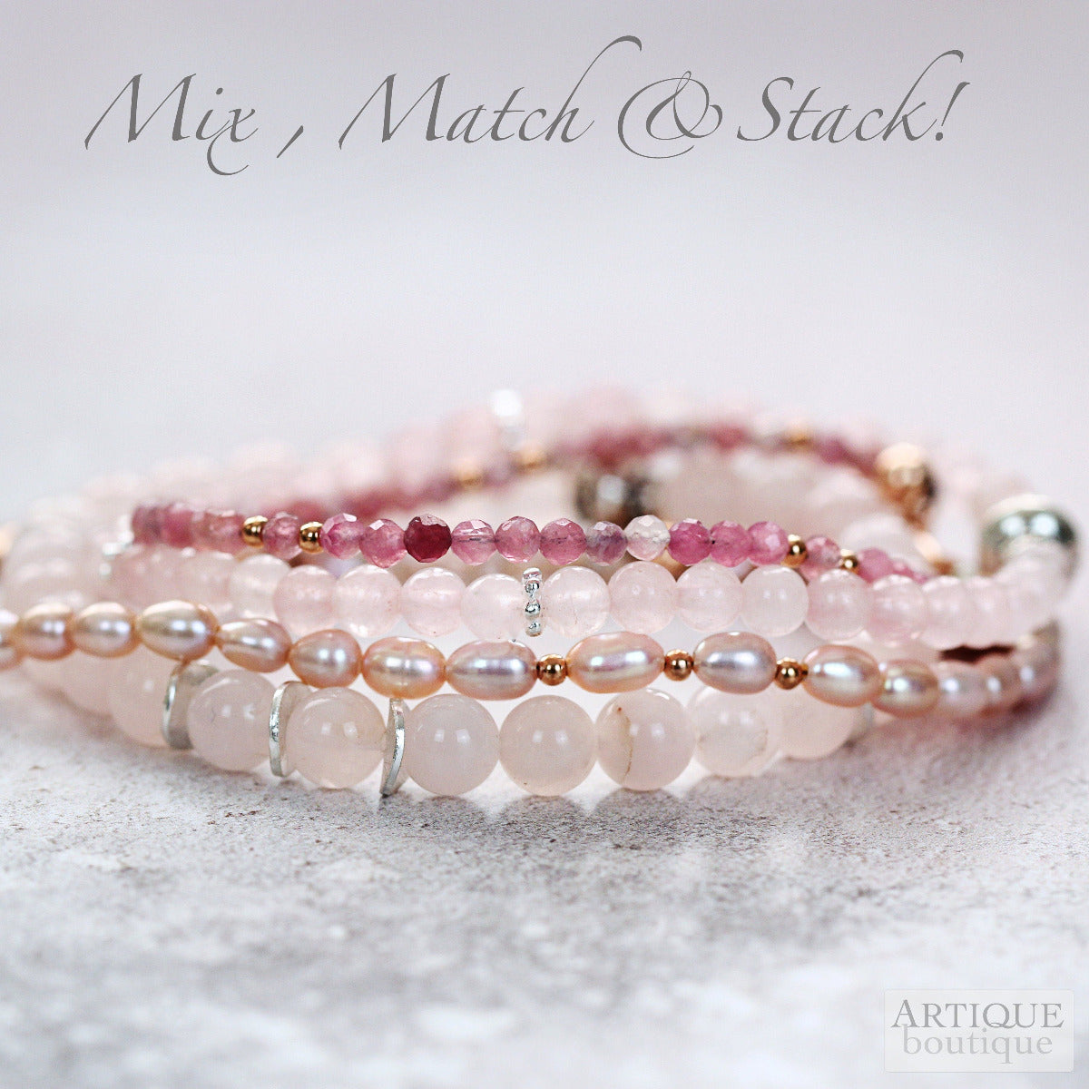 Pink Tourmaline Bracelet, Rose Gold Silver - October Birthstone Gift Women Girl - Dainty Pink Gemstone Bracelet for Confidence & Compassion